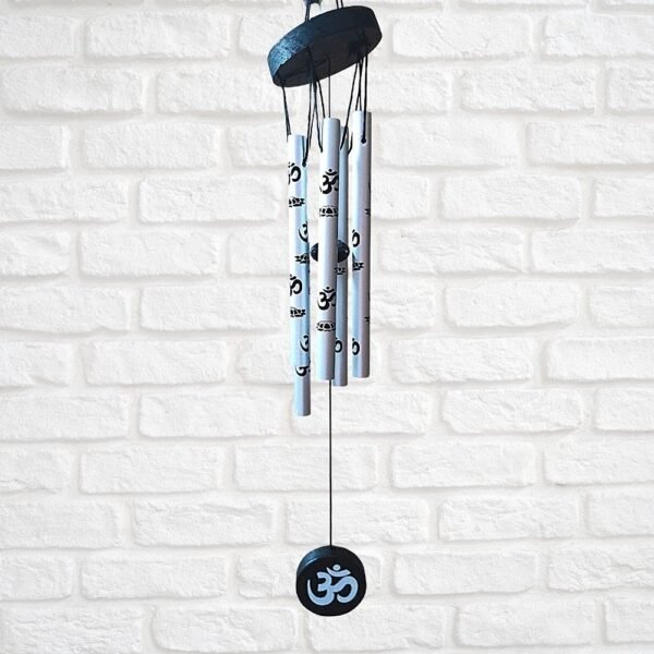 Feng Shui Om Design Metal Wind Chime With 5 Pipes (Bring Positive Energy and Good Luck to Your Home)