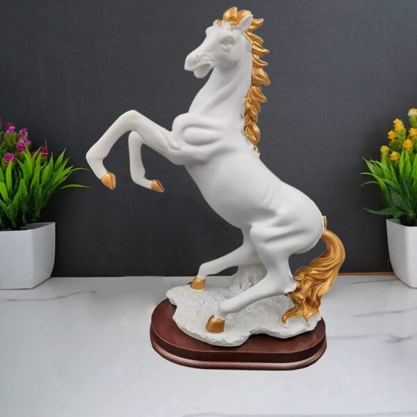 Gold-Plated White Horse Statue Home Decor Figurine