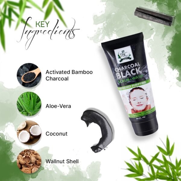 Charcoal 2-in-1 Face Wash & Exfoliating Mask Deep Cleansing & Skin Renewal - Image 2