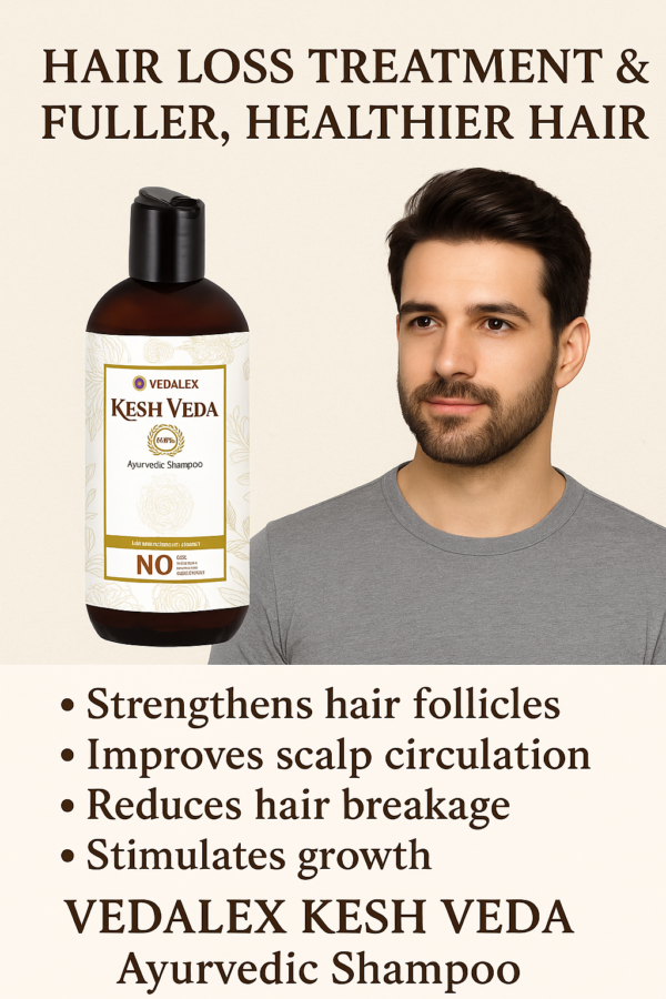 Vedalex Kesh Veda Ayurvedic Shampoo for Hair Fall Control and Hair growth – 500 ml | SLS, Paraben & Silicone Free| Herbal Hair Fall Control Shampoo| Herbal Hair Regrowth Shampoo| For Men & Women - Image 5