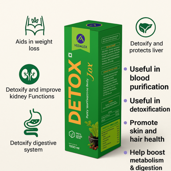 Vedalex Ayurvedic Detox Juice Sugar Free Lever Detox Juice (Pack of 1000ml) - Image 8